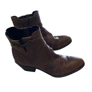 Durango Brown Oiled Leather Western Style Ankle Boots RD864 Women's Size 10W #GK